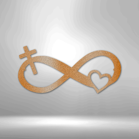 Scripture Sign God's Infinite Love 1 Chronicles 16:34 Steel Sign Laser Cut Powd